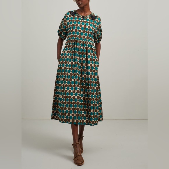 NWOT’S MAX MARA Label-cut Fatoki Embellished Cotton Dress Sz:US6 M Spring/Summer - Picture 2 of 15